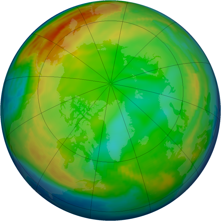 Arctic ozone map for 07 January 1997